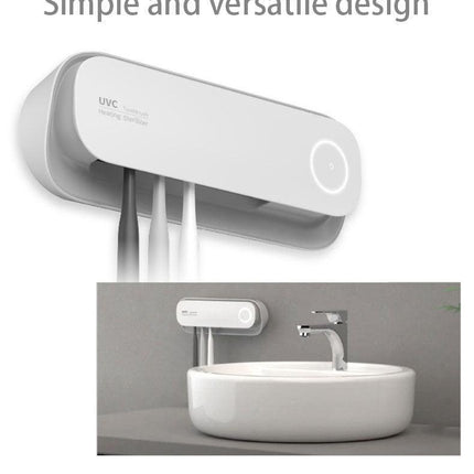 Smart UVC Toothbrush Sterilizer & Holder with Heat Drying, Radar Sensor Night Light(white).