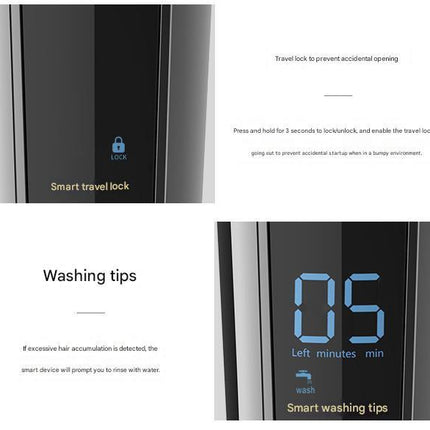 All-in-One Professional Men's Grooming Kit - IPX7 Waterproof Hair Clipper & Beard Trimmer with LED Display(Grey).
