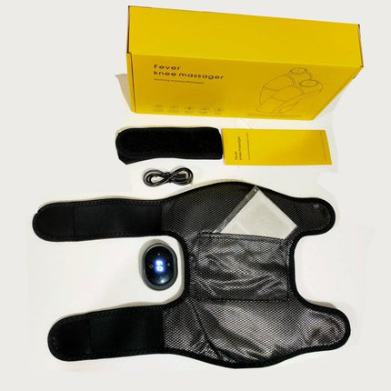 Rechargeable Heated Knee Massager Brace with Vibration & Adjustable Straps(Grey).
