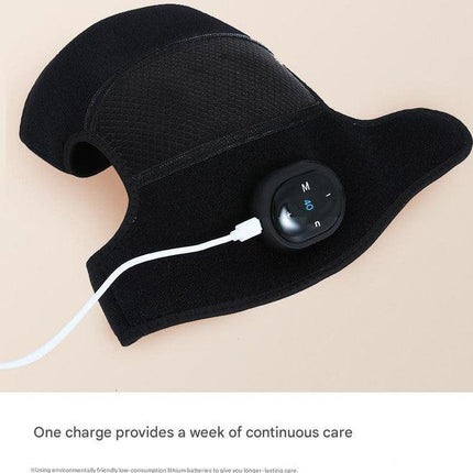 Rechargeable Heated Knee Massager Brace with Vibration & Adjustable Straps(Grey).