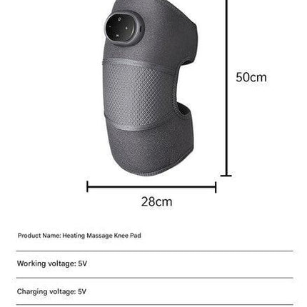 Rechargeable Heated Knee Massager Brace with Vibration & Adjustable Straps(Grey).