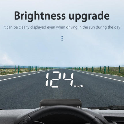 Compact OBD2 Car Head-Up Display (HUD) - Digital Speedometer with 5 Alarm Functions & Adaptive Brightness(black).