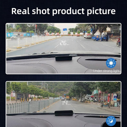 Compact OBD2 Car Head-Up Display (HUD) - Digital Speedometer with 5 Alarm Functions & Adaptive Brightness(black).