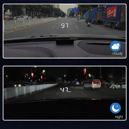 Compact OBD2 Car Head-Up Display (HUD) - Digital Speedometer with 5 Alarm Functions & Adaptive Brightness(black).