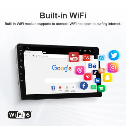 Universal 9-Inch Android Car Stereo GPS Navigator - QLED HD Touchscreen, 2GB RAM 32GB ROM, WiFi, Bluetooth 5.4, CarPlay & Mirror Link(black 9 inches).
