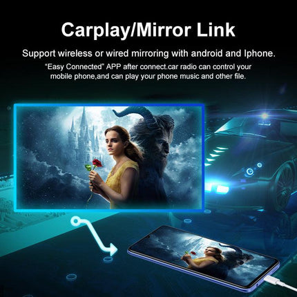 Universal 10-Inch Android Car Stereo GPS Navigator - QLED HD Touchscreen, 2GB RAM 32GB ROM, WiFi, Bluetooth 5.4, CarPlay & Mirror Link(black 10 inches).