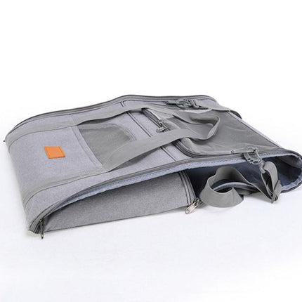Foldable Soft-Sided Pet Carrier for Travel - Fits Cats & Small Dogs Under 6kg, with Removable Plush Bed & Shoulder Strap(grey).