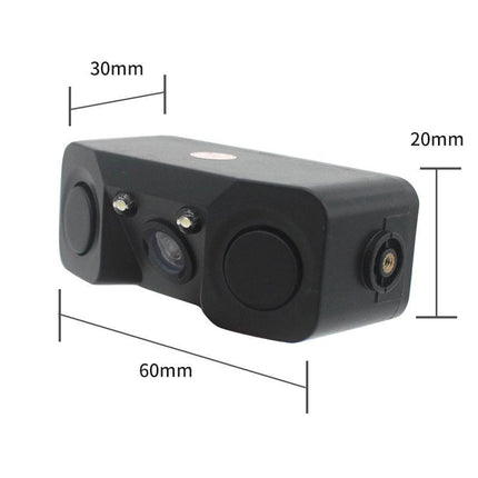 3-in-1 Car Reversing Camera & Parking Sensor System with Monitor - License Plate Frame Mount, Waterproof & Night Vision(black).