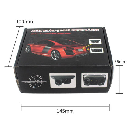 3-in-1 Car Reversing Camera & Parking Sensor System with Monitor - License Plate Frame Mount, Waterproof & Night Vision(black).