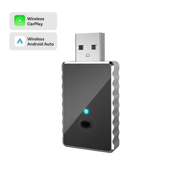 Mini 2-in-1 Wireless CarPlay & Android Auto Adapter - 5GHz WiFi 6, Bluetooth 5.4, Plug & Play Dongle(black).