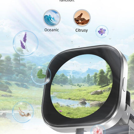 Wireless CarPlay Adapter with 1.6" Multi-Functional Screen, Car Diffuser & 360 Vent Clip(silver).
