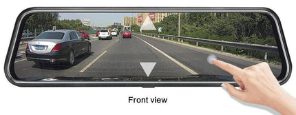 10-Inch Dual Lens Dash Cam Mirror - 1080P FHD Touch Screen Car DVR with Rear Camera, Night Vision & G-Sensor(black).