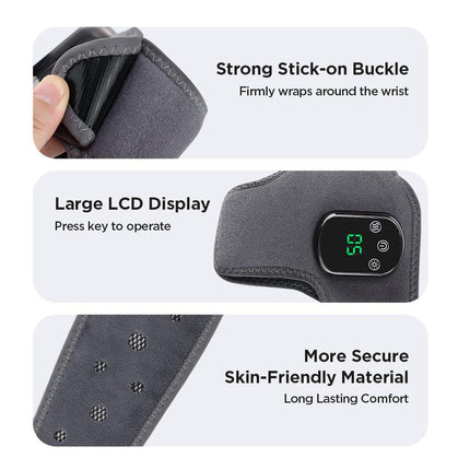 Rechargeable Electric Heating Ankle Brace with Vibration Massage - 5 Heat Levels & 3 Massage Modes(Grey).