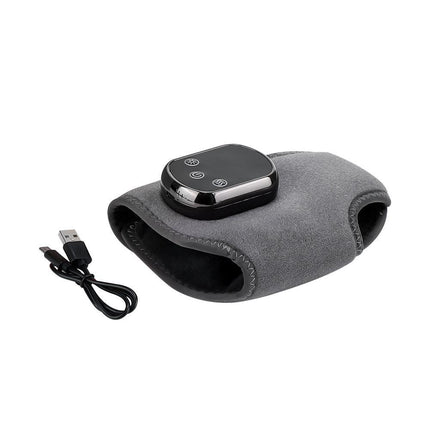 Rechargeable Electric Heating Ankle Brace with Vibration Massage - 5 Heat Levels & 3 Massage Modes(Grey).