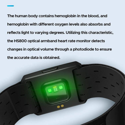 Optical Armband Heart Rate Monitor - Bluetooth & ANT+ Dual Protocol, IP67 Waterproof for Fitness Training(black).