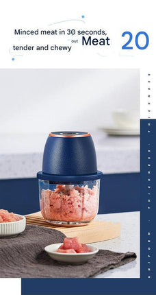 Electric Mini Garlic Chopper with Glass Bowl - USB Rechargeable, 6 Blades, Large Capacity(white).