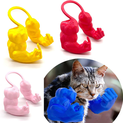 2pc Hilarious Muscle Arm Pet Costume Prop - Funny Novelty Arms for Cats & Small Dogs(blue).