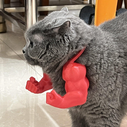 2pc Hilarious Muscle Arm Pet Costume Prop - Funny Novelty Arms for Cats & Small Dogs(blue).