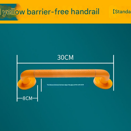 2pc Heavy-Duty Anti-Slip Safety Grab Bar with Luminous Rings - Stainless Steel Core Bathroom Handrail(yellow 30cm).