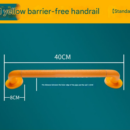 2pc Heavy-Duty Anti-Slip Safety Grab Bar with Luminous Rings - Stainless Steel Core Bathroom Handrail(yellow 40cm).