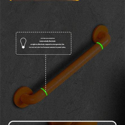 2pc Heavy-Duty Anti-Slip Safety Grab Bar with Luminous Rings - Stainless Steel Core Bathroom Handrail(yellow 40cm).