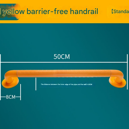 2pc Heavy-Duty Anti-Slip Safety Grab Bar with Luminous Rings - Stainless Steel Core Bathroom Handrail(yellow 50cm).