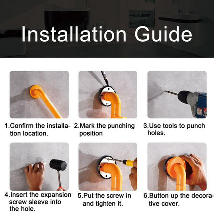 2pc Heavy-Duty Anti-Slip Safety Grab Bar with Luminous Rings - Stainless Steel Core Bathroom Handrail(yellow 60cm).