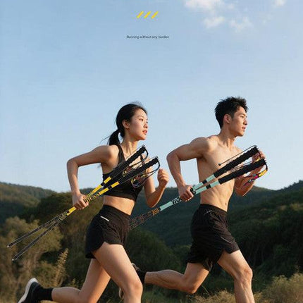 Ultralight Carbon Fiber Foldable Trail Running & Hiking Pole(yellow  Recommended height range 155-165cm).