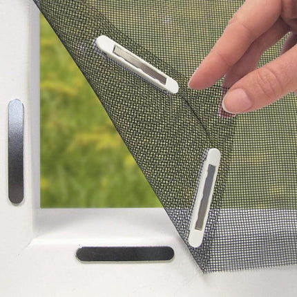 3pc DIY Magnetic Window Screen Kit - Fine Mesh Insect Net, No Drilling Required, Cut to Size(black 150cm x 130cm).