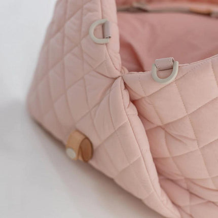 Luxury Quilted 2-in-1 Pet Travel Carrier & Car Booster Seat for Small Dogs(beige).