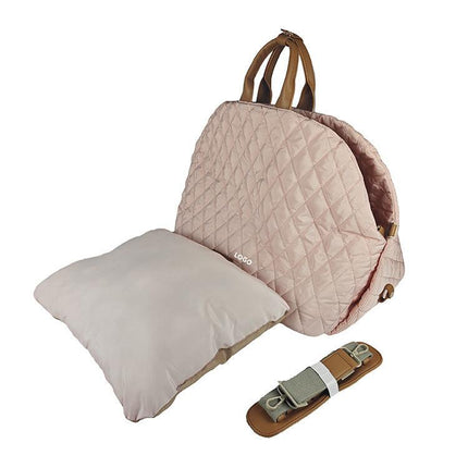 Luxury Quilted 2-in-1 Pet Travel Carrier & Car Booster Seat for Small Dogs(Pink).