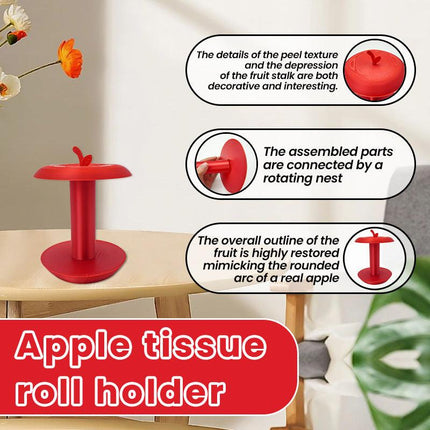 Apple-Shaped Adjustable Tissue Roll Holder - Fun & Practical Desktop Paper Towel Stand(red).