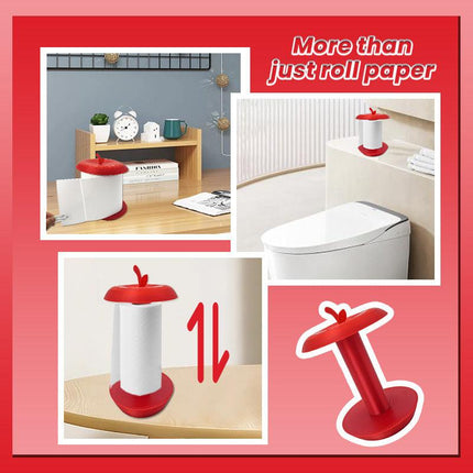 Apple-Shaped Adjustable Tissue Roll Holder - Fun & Practical Desktop Paper Towel Stand(red).