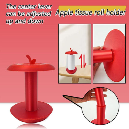 Apple-Shaped Adjustable Tissue Roll Holder - Fun & Practical Desktop Paper Towel Stand(red).