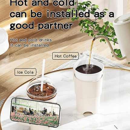 Multi-Purpose Anti-Spill Cup Holder with Suction Base & Detachable Phone Stand(green).
