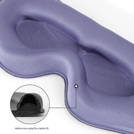 3pc 6D Contoured Zero-Pressure Sleep Mask - 360 Light Blocking Eye Mask with Adjustable Strap(black).