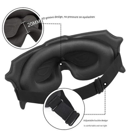 3pc 6D Contoured Zero-Pressure Sleep Mask - 360 Light Blocking Eye Mask with Adjustable Strap(Pink).