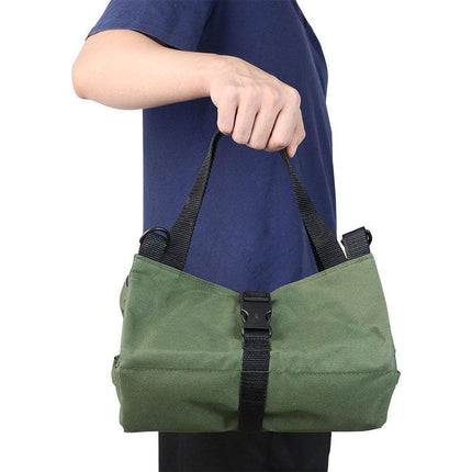 Heavy-Duty Canvas Tool Roll Up Bag & Organizer Tote - Multi-Pocket Wrench & Tool Pouch(Khaki).