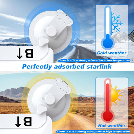 White Heavy-Duty Suction Cup Mount for Starlink Mini - All-Weather Car, RV & Boat Bracket.