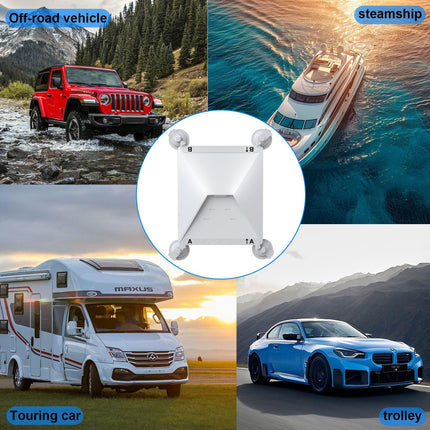 White Heavy-Duty Suction Cup Mount for Starlink Mini - All-Weather Car, RV & Boat Bracket.