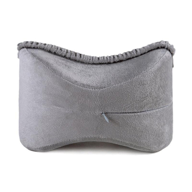 Grey Ergonomic Memory Foam Knee Pillow for Side Sleepers - Leg Positioner for Sciatica, Back, Hip & Joint Pain Relief.