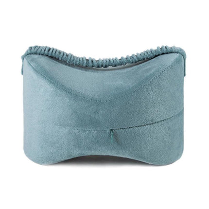 Blue Ergonomic Memory Foam Knee Pillow for Side Sleepers - Leg Positioner for Sciatica, Back, Hip & Joint Pain Relief.