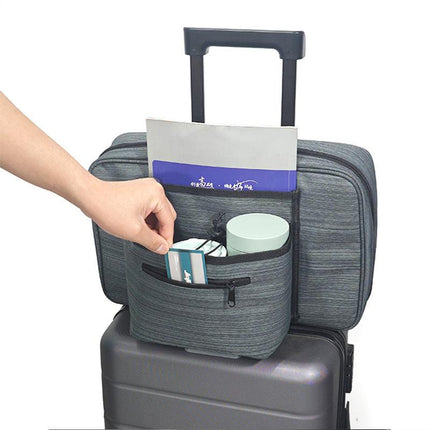 Heather Grey Versatile Travel Organizer Bag with Luggage Sleeve - Portable Carry-On for Laptop, Shoes & Accessories.