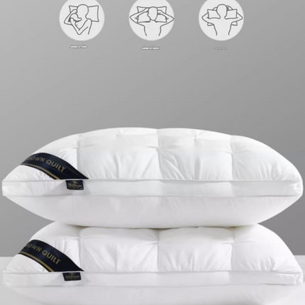 White Luxury Adjustable Bed Pillow Set (2-Pack) - Hotel Quality Down Alternative for Ultimate Neck Support & Comfort.