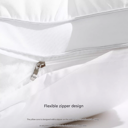 White Luxury Adjustable Bed Pillow Set (2-Pack) - Hotel Quality Down Alternative for Ultimate Neck Support & Comfort.