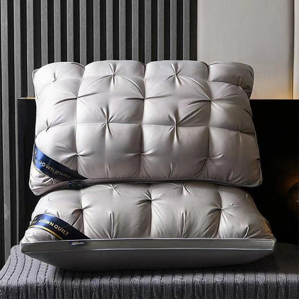 Grey Luxury Adjustable Bed Pillow Set (2-Pack) - Hotel Quality Down Alternative for Ultimate Neck Support & Comfort.