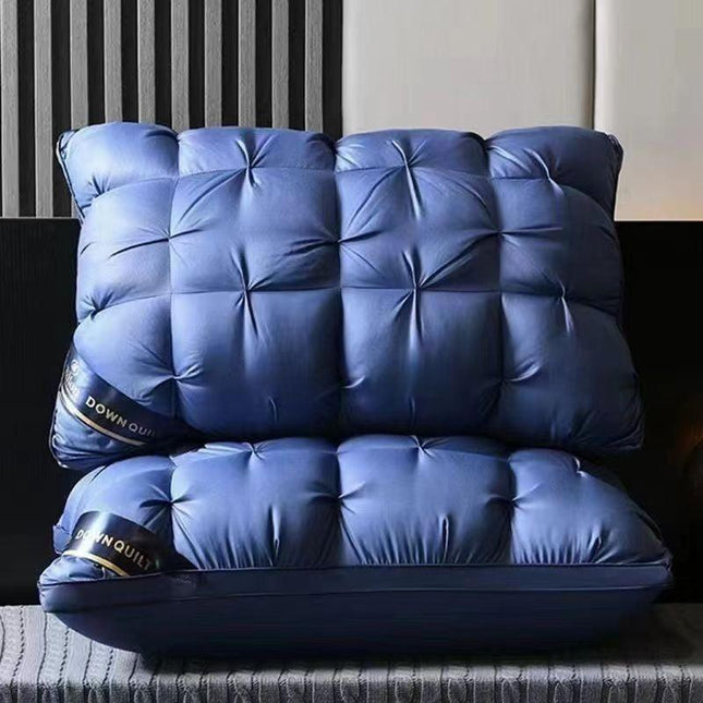 Blue Luxury Adjustable Bed Pillow Set (2-Pack) - Hotel Quality Down Alternative for Ultimate Neck Support & Comfort.