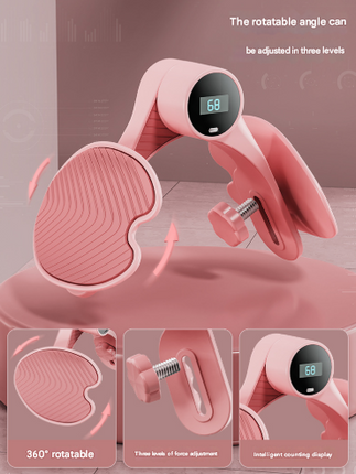 Purple Smart Kegel & Thigh Master with Counter - Adjustable Pelvic Floor Strengthening Device for Women, Inner Thigh & Glute Toner.