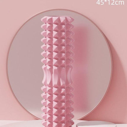 Pink High-Density 3D Trigger Point Foam Roller - Solid Core Massager for Deep Tissue Muscle Recovery & Yoga.