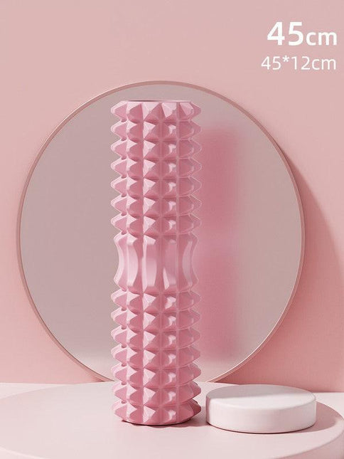 Pink High-Density 3D Trigger Point Foam Roller - Solid Core Massager for Deep Tissue Muscle Recovery & Yoga.